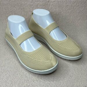 NEW Musshoe Slip In Breathable Mary Jane Sneakers Shoes-Beige-Women’s 8.5-Casual